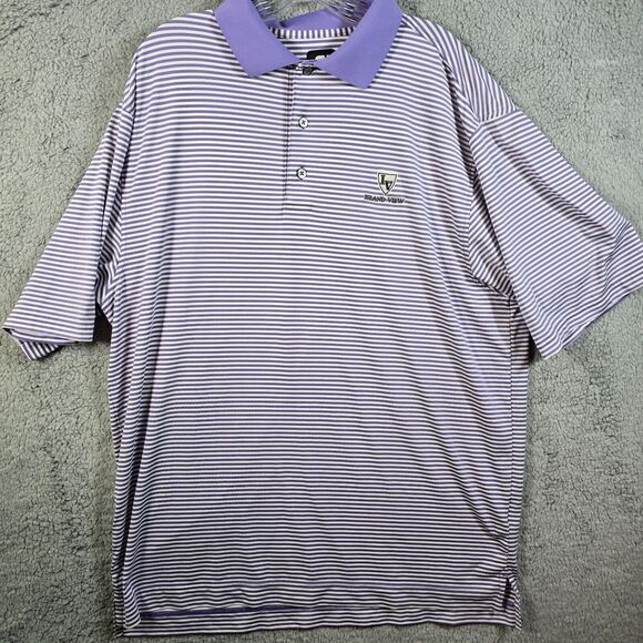 FootJoy Other - FootJoy Men's Purple Striped Short Sleeve Polo Shirt Size L Island View Logo